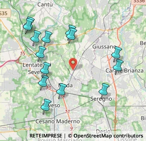 Mappa Via Vittorio Emanuele II, 22060 Cabiate CO, Italia (4.34929)