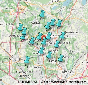 Mappa Via Vittorio Emanuele II, 22060 Cabiate CO, Italia (5.84611)