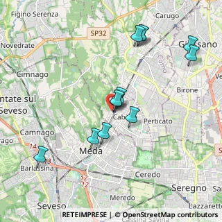 Mappa Via Vittorio Emanuele II, 22060 Cabiate CO, Italia (1.91167)
