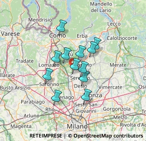 Mappa Via Vittorio Emanuele II, 22060 Cabiate CO, Italia (9.345)