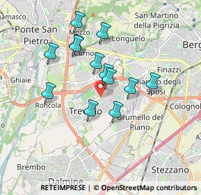 Mappa Via dei Tigli, 24048 Treviolo BG, Italia (1.51615)