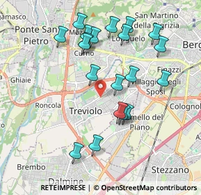 Mappa Via dei Tigli, 24048 Treviolo BG, Italia (1.9185)