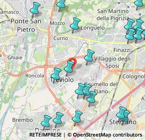 Mappa Via dei Tigli, 24048 Treviolo BG, Italia (2.8535)