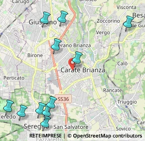 Mappa Via Nicolò Tommaseo, 20841 Carate Brianza MB, Italia (2.92667)