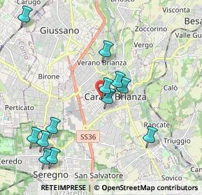 Mappa Via Pietro Maroncelli, 20841 Carate Brianza MB, Italia (2.15583)
