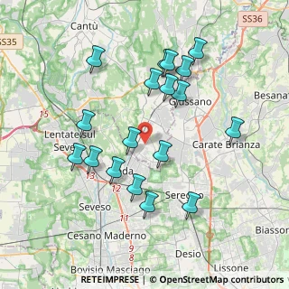 Mappa Via Pietro Mascagni, 22060 Cabiate CO, Italia (3.75556)