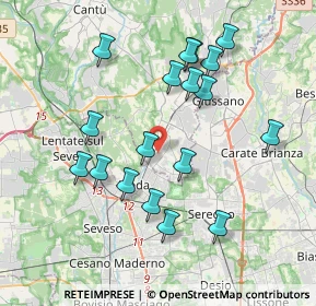 Mappa Via Fiume, 22060 Cabiate CO, Italia (3.75444)