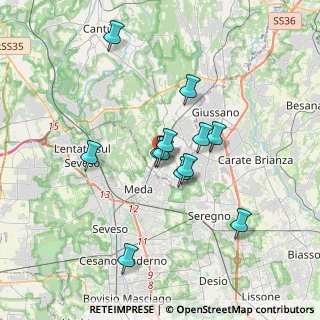 Mappa Via Fiume, 22060 Cabiate CO, Italia (2.94167)