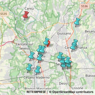 Mappa Via Fiume, 22060 Cabiate CO, Italia (4.18063)