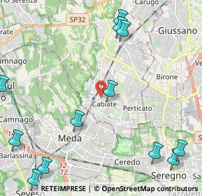 Mappa Via Fiume, 22060 Cabiate CO, Italia (3.01167)
