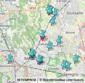 Mappa Via Fiume, 22060 Cabiate CO, Italia (2.22)