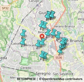 Mappa Piazza N. Sauro, 20833 Giussano MB, Italia (1.568)