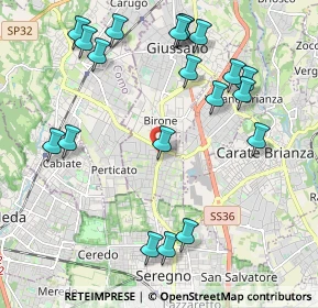 Mappa Piazza N. Sauro, 20833 Giussano MB, Italia (2.3645)