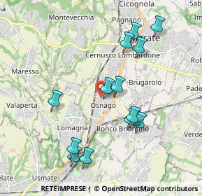 Mappa Via Rimembranze, 23875 Osnago LC, Italia (1.94385)