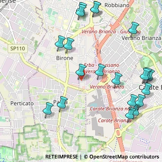 Mappa Via dei Lavoratori, 20843 Verano Brianza MB, Italia (1.3615)