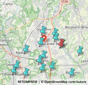 Mappa Via dei Lavoratori, 20843 Verano Brianza MB, Italia (4.38313)