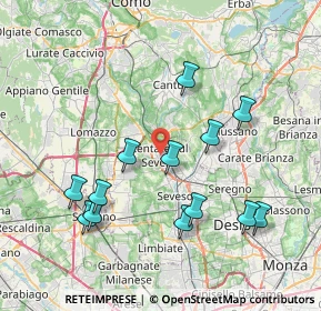 Mappa 20823 Lentate sul Seveso MB, Italia (7.91077)