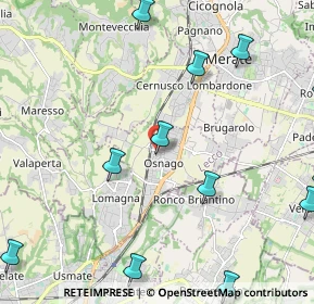 Mappa Via Giuseppe Verdi, 23875 Osnago LC, Italia (2.955)