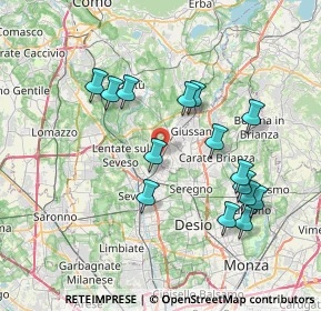 Mappa Via S. Benedetto da Norcia, 22060 Cabiate CO, Italia (7.29533)