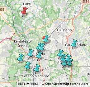 Mappa Via S. Benedetto da Norcia, 22060 Cabiate CO, Italia (4.224)