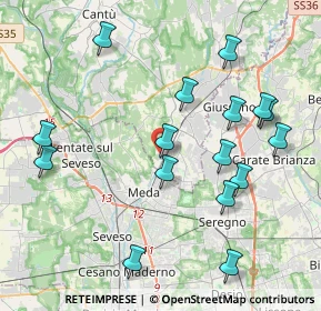 Mappa Via S. Benedetto da Norcia, 22060 Cabiate CO, Italia (4.35563)