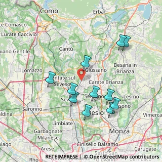 Mappa Via Roma, 22060 Cabiate CO, Italia (7.32636)