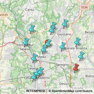 Mappa Via Roma, 22060 Cabiate CO, Italia (4.20933)
