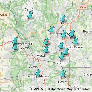 Mappa Via Roma, 22060 Cabiate CO, Italia (4.29125)