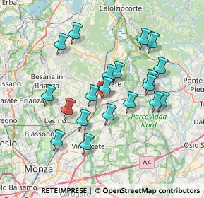 Mappa Osnago, 23875 Osnago LC, Italia (6.6885)
