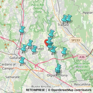 Mappa Via G. Donizzetti, 21054 Fagnano Olona VA, Italia (3.68786)