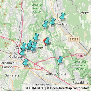 Mappa Via G. Donizzetti, 21054 Fagnano Olona VA, Italia (3.58385)