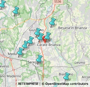 Mappa Via degli Alpini, 20841 Carate Brianza MB, Italia (4.52583)