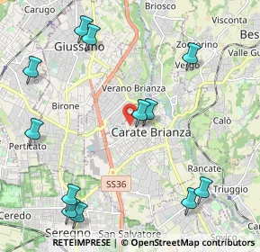 Mappa Via degli Alpini, 20841 Carate Brianza MB, Italia (2.5975)