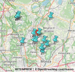 Mappa Via degli Alpini, 20841 Carate Brianza MB, Italia (6.45143)
