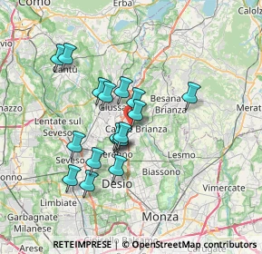 Mappa Via degli Alpini, 20841 Carate Brianza MB, Italia (5.81176)