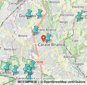 Mappa Via Mons L Crippa, 20841 Carate Brianza MB, Italia (2.8925)