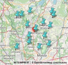 Mappa Via Mons L Crippa, 20841 Carate Brianza MB, Italia (7.60625)