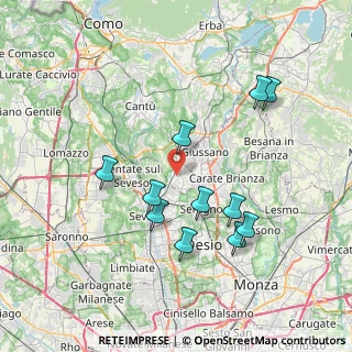 Mappa Via Fratelli Bandiera, 22060 Cabiate CO, Italia (7.26182)