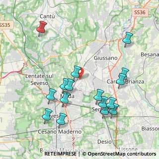 Mappa Via Fratelli Bandiera, 22060 Cabiate CO, Italia (4.28438)