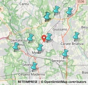 Mappa Via Fratelli Bandiera, 22060 Cabiate CO, Italia (4.07182)