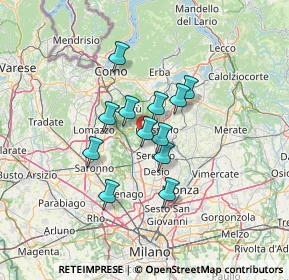 Mappa Via Fratelli Bandiera, 22060 Cabiate CO, Italia (9.385)