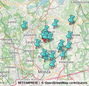 Mappa Via Monastero, 20842 Besana in Brianza MB, Italia (6.12167)