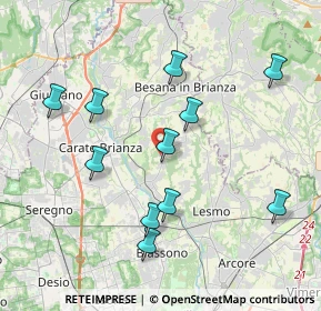 Mappa Via Monastero, 20842 Besana in Brianza MB, Italia (3.93909)