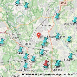 Mappa Via Manzoni Alessandro, 22066 Mariano Comense CO, Italia (6.339)