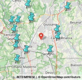 Mappa Via Alessandro Manzoni, 22066 Mariano Comense CO, Italia (4.89786)
