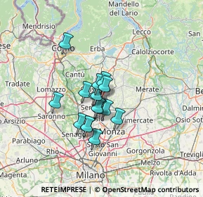 Mappa Via Dante Alighieri, 20841 Carate Brianza MB, Italia (8.57813)