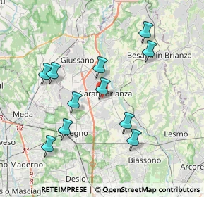 Mappa Via Dante Alighieri, 20841 Carate Brianza MB, Italia (3.72545)