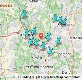 Mappa Via del Ry, 20821 Meda MB, Italia (3.09167)