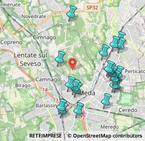 Mappa Via del Ry, 20821 Meda MB, Italia (2.118)
