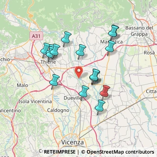 Mappa Via Astico Sandrigo, 36030 Montecchio Precalcino VI, Italia (6.83813)